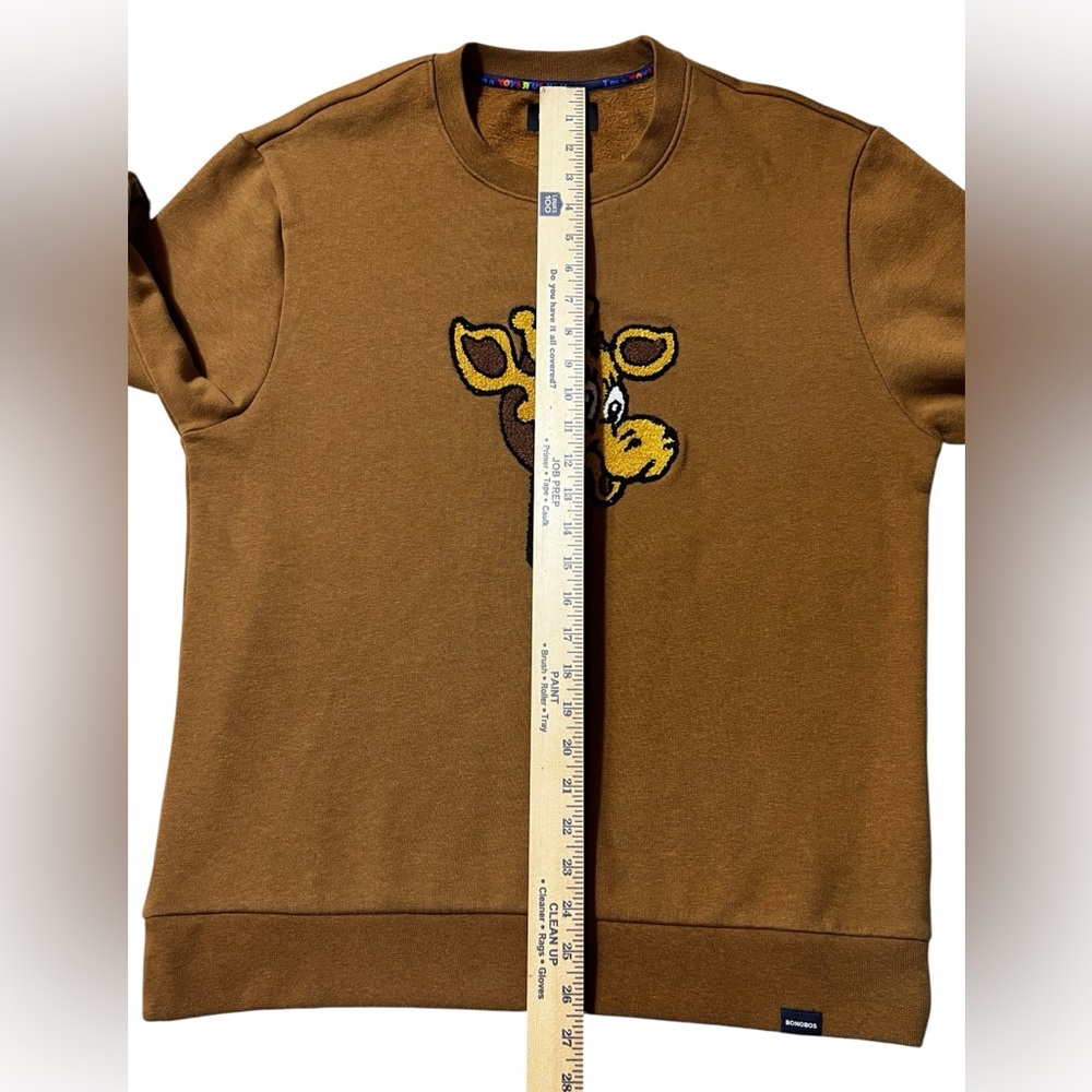 Bonobos Geoffrey Giraffe Sweatshirt Crewneck men’s medium Brown "Toys R Us Kid" - Picture 6 of 12